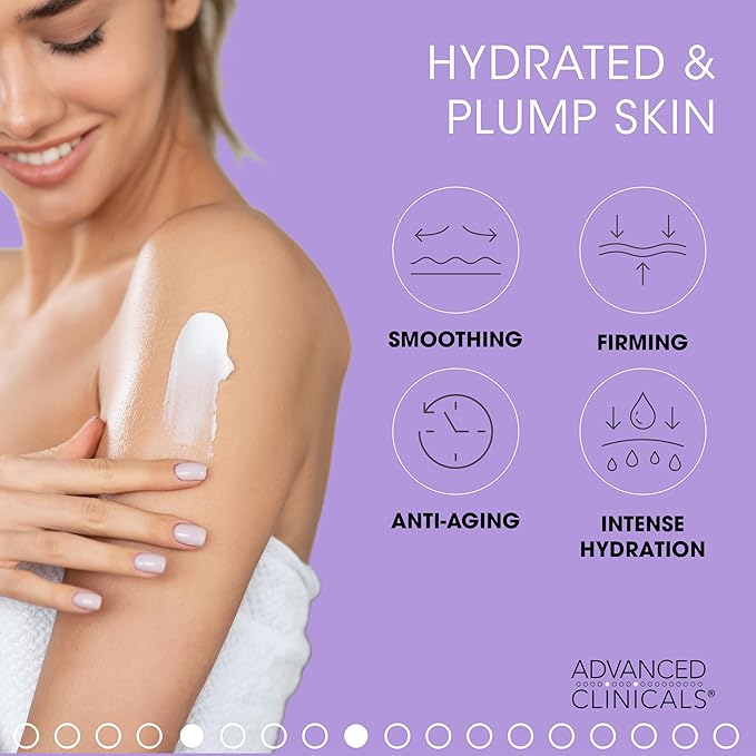 Advanced Clinicals Hyaluronic Acid Body Lotion & Face Moisturizer W/Vitamin E | Hydrating Firming Lotion Minimizes Look Of Wrinkles, Stretch Marks, & Crepey & Dry Skin | Skin Care Products, 16 Oz-FemmiqueWomen