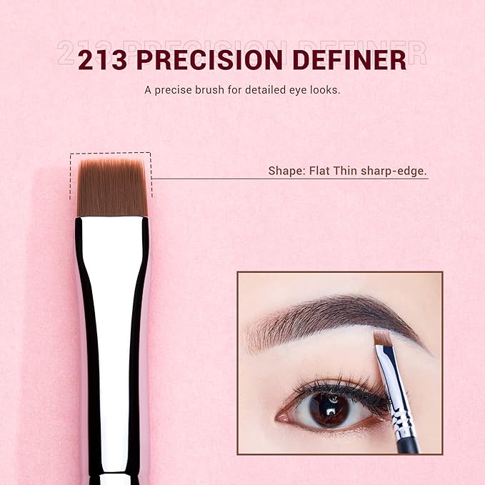 Jessup Eyebrow Makeup Brush Set Professional, Precision Define Sculpt, Flat Angled Spoolie Brushes, Cruelty-Free Synthetic Bristles 3PCS, T326-FemmiqueWomen