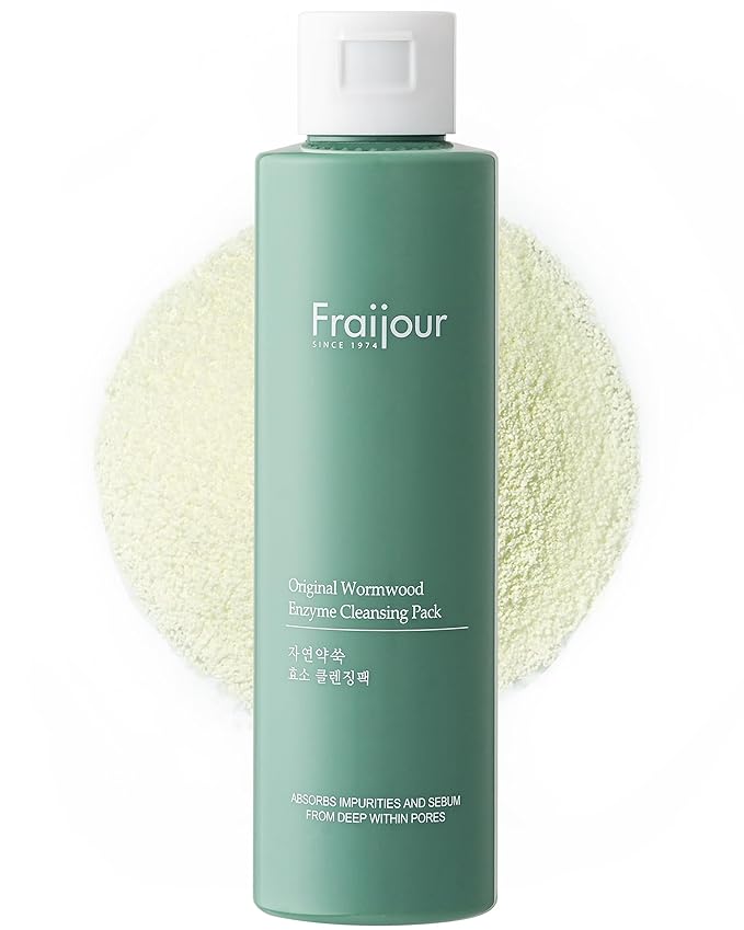 Wormwood Enzyme Cleansing Pack – Korean Powder Face Cleanser & Exfoliant with Papaya Enzyme, AHA BHA PHA, Low pH, Clears Acne & Pores, Smooths Texture, for All Skin Types, 2.82 oz.-FemmiqueWomen