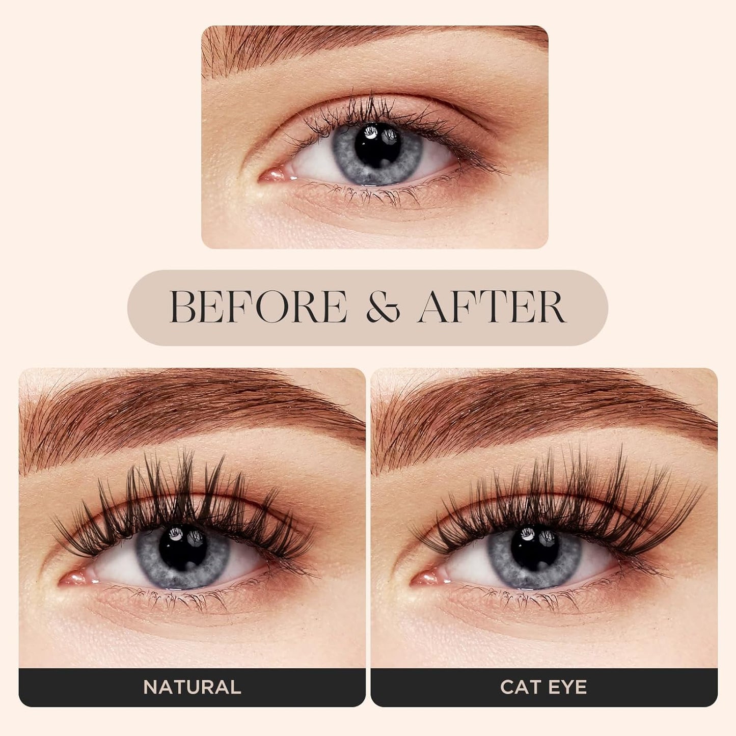 PopUp Lash Clusters 144 Pcs Cluster Lashes DIY Cluster Eyelash Extensions Mega Volume Reusable Individual Lashes Cluster Volume Look Super Thin Band & Soft(D17)-FemmiqueWomen