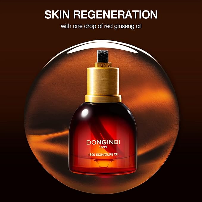 Donginbi 1899 Signature Oil - Skin Barrier Repair & Firming Face Oil for Women, Jojoba Seed Oil & Sweet Almond Oil for Sensitive Skin, Korean Red Ginseng Skin Care, 0.88 floz / 25ml-FemmiqueWomen