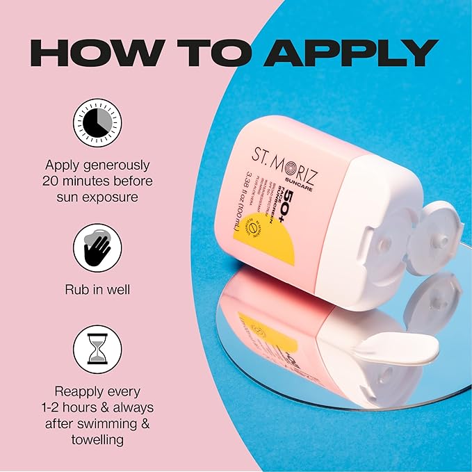 St Moriz Suncare SPF - Sunscreen - Broad Spectrum Protection Water Resistant Sunscreen Moisturizing Lotion + Vitamin E - Oxybenzone & Octinoxate Free - Vegan - Face, 50, Sun Protection Factor (SPF)-FemmiqueWomen