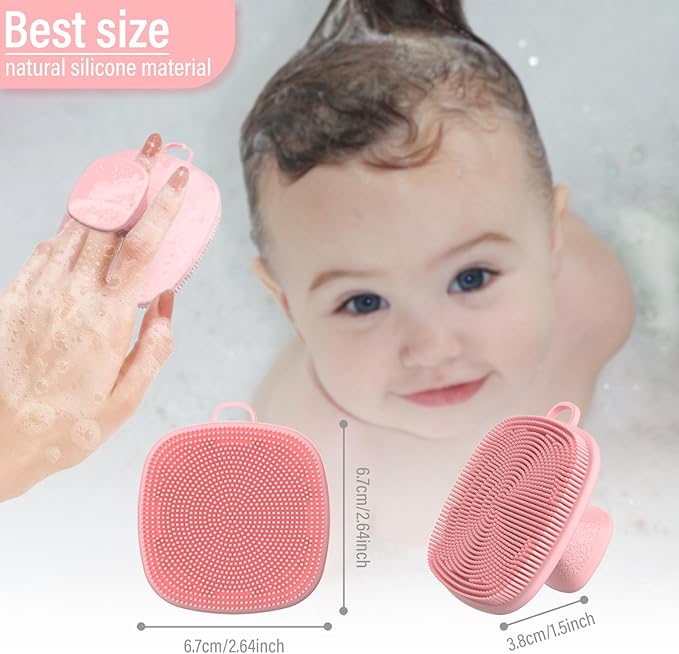 2 Pack Face Scrubber,Silicone Facial Cleansing Brush for Men & Women,Reusable Gentle Facial Waterproof Cleansing Skin Brush Exfoliating Scrubber for Sensitive Skin (Black/Pink)-FemmiqueWomen