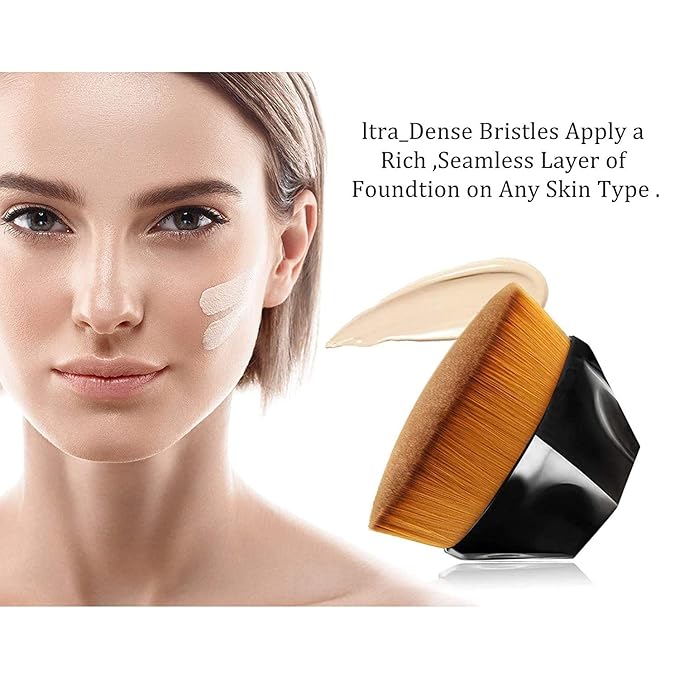 2 Pcs Liquid Foundation 101 and 102 with Kabuki Foundation Brush Flat Top,Full Coverage Foundation Makeup Set,30ml 24HR Matte Oil Control Concealer(Porcelain & Nude)-FemmiqueWomen