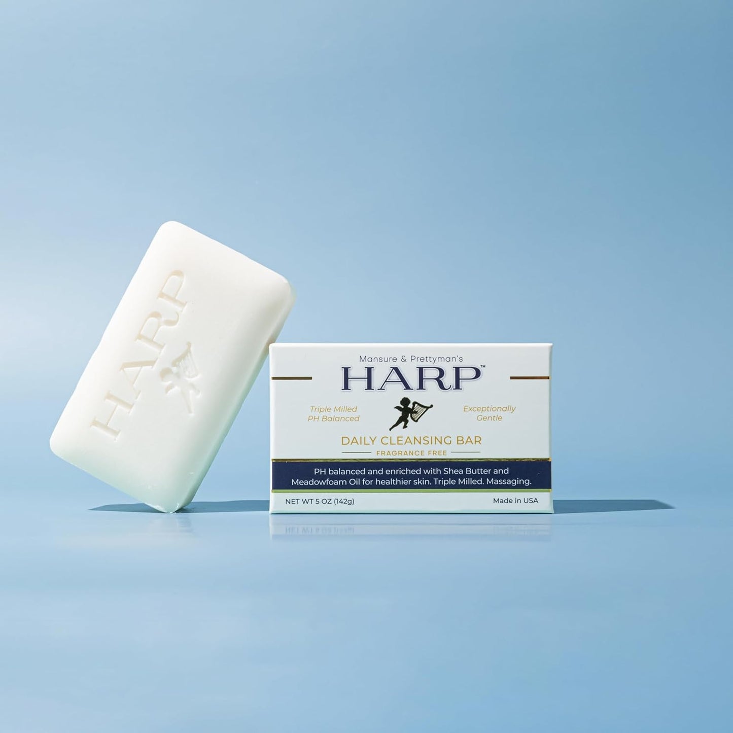 HARP pH-Balanced (5.0-6.0) Body Wash Bar. ZERO Saponified Oils. Protects Moisture Barrier. Gentle for Sensitive/Dry skin. + Shea Butter/Borage Oil. Non-Comedogenic. FRAGRANCE/masking agent FREE.-FemmiqueWomen