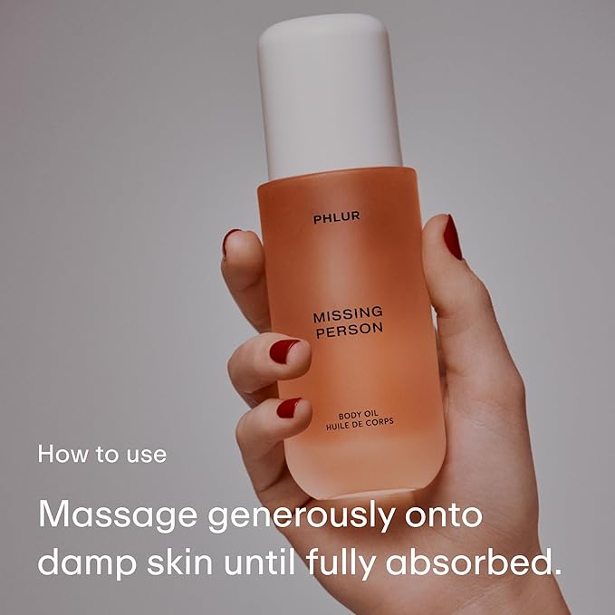 PHLUR Missing Person Body Oil For Women & Men - Lightweight & Nourishing - With Ceramide-Rich Oils & Skin-Mimicking Lipids - Bergamont, Musk, Orange & Sandalwood Floral Scented Body Oil (4 Fl Oz)-FemmiqueWomen