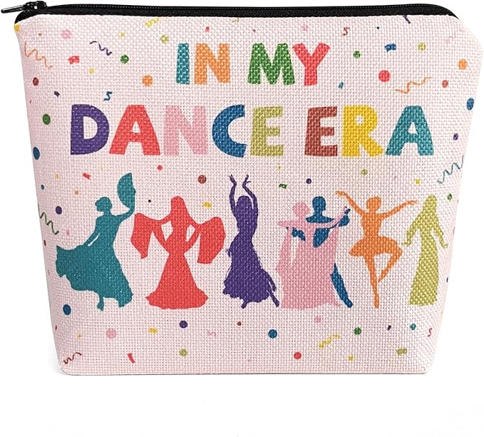 My Dance Era Canvas Zipper Cosmetic Bag, Small Makeup Bag for Women, Friends, Daughter, Sister for Dancers, Dancer Birthday Gifts for Girls (Pink)-FemmiqueWomen