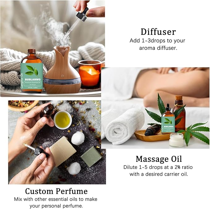 Organic Camphor Essential Oil for Damaged Hair Water Toner Spray for Face Skin Care Soaps Skin Hydration Bath Facial Mist Toner 118 ml-FemmiqueWomen