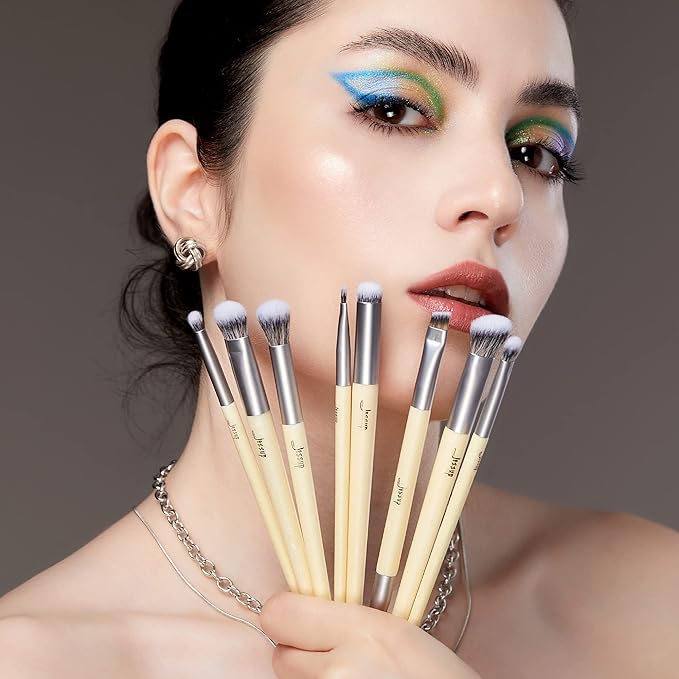 Jessup Eyeshadow Brush Set 8pcs Eye Makeup Brushes Premium Cruelty-Free Eyeshadow Blending Concealer Eyebrow Eyeliner Spoolie Brush Kit T328-FemmiqueWomen