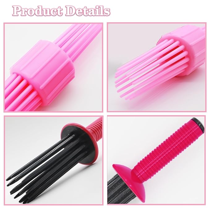 2PCS Curling Roll Comb, Curly Hair Brush for Curly Hair, Three Different Sizes of Styler Curl Brush Hairr Tools for Casual Wear or Special Events-FemmiqueWomen