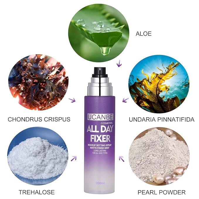 UCANBE Makeup Setting Spray - 2PC Set Matte Finishing Spray, Long Lasting Oil Control Make Up Spray, Lightweight Hydrate Face Mist for Face-FemmiqueWomen