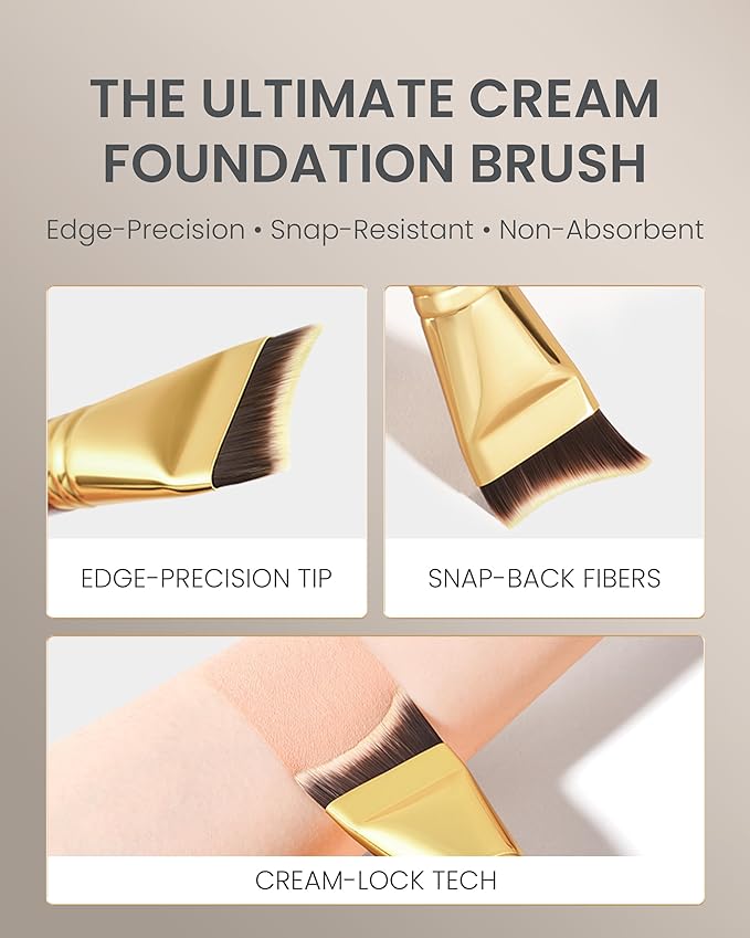 Desert Oak Series Mermaid Tail Foundation Brush - Airbrush - Filter Finish for Liquid & Cream Foundation, Bubinga Wood Handle (CM 193)-FemmiqueWomen