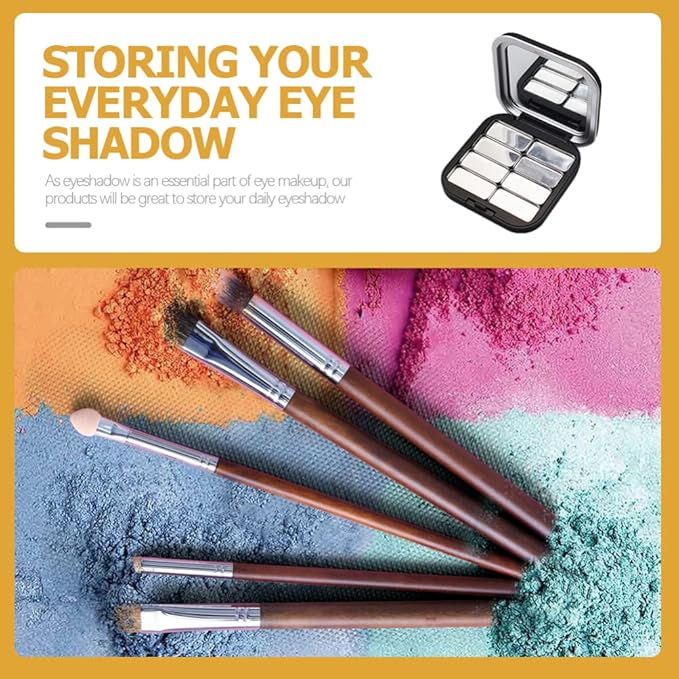 2pcs Empty Magnetic Eyeshadow Palette, Small Makeup Palette Lipstick Compact Containers Cosmetic Sample Storage Cases Magnetic Pallete for Makeup-FemmiqueWomen