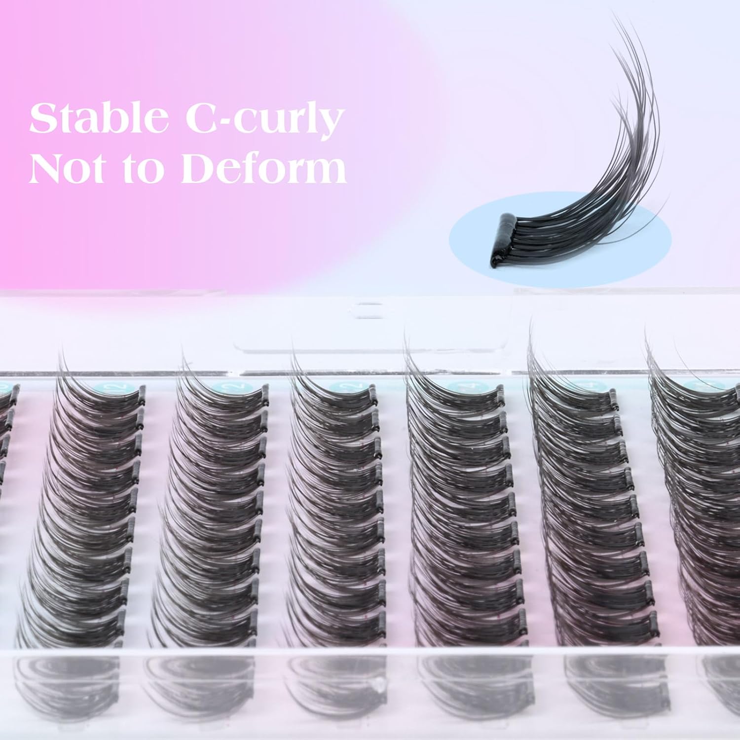 Self Adhesive Eyelashes Natural Self Adhesive Lash Clusters Pre glued Eyelash Clusters zanlufly No Glue Needed Lashes Wispy C-curly Cluster Eyelash extensions 10-16MM Individual Lashes-FemmiqueWomen