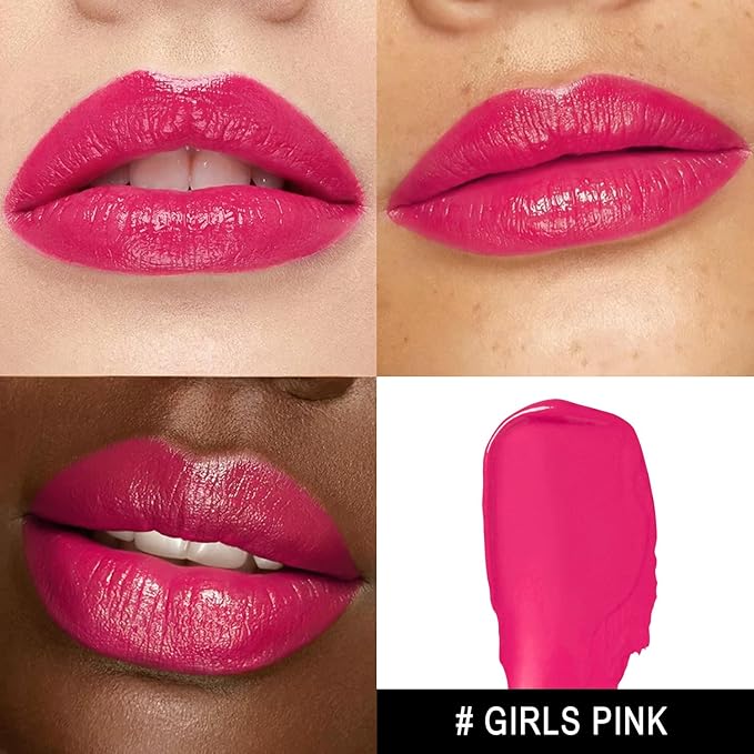 3Pc Moisture Lipsticks for Women Nude Pink Hot Pink Lipstick Hydrate Tinted Lip Balm for Dry Cracked Lips Glossy Lip Color, MA55/62/56-FemmiqueWomen