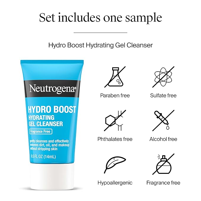 Neutrogena Collagen Bank Face Moisturizer, Broad Spectrum SPF 30 Anti-Aging Face & Neck Collagen Cream, Micro-Peptides, No White Cast 2 fl oz & Trial Size Hydro Boost Facial Cleanser, 0.5oz-FemmiqueWomen