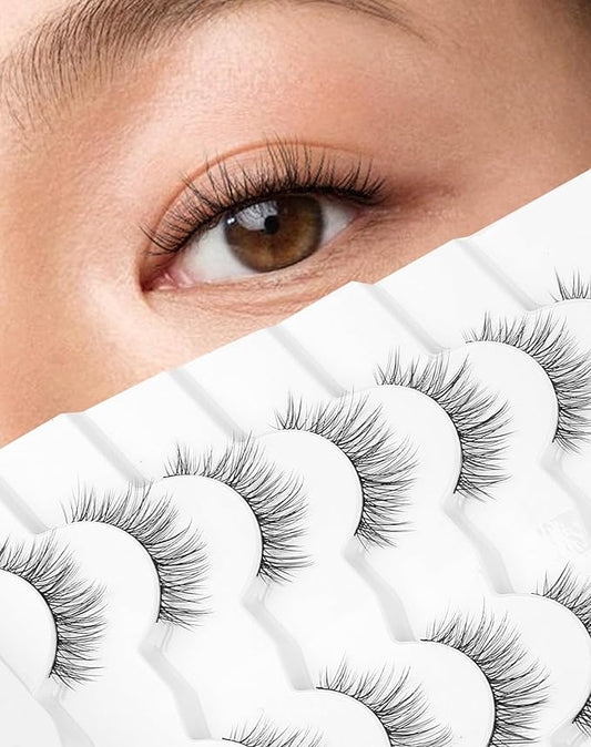 Natural Lashes Natural Eyelashes Short Eyelashes Natural Look False Eyelashes Wispy Eye Lashes Small Lashes Fake Lashes K28-FemmiqueWomen