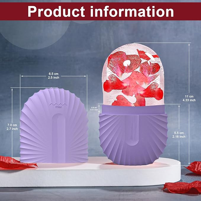 2Pcs Ice Face Roller, Reusable Silicone Mold Face Massage Eye Facial Beauty Skin Care Tools Apply Ice for Shrink Pores Anti Wrinkle Reduce Puffiness Improve Skin Elasticity, Seashell-FemmiqueWomen