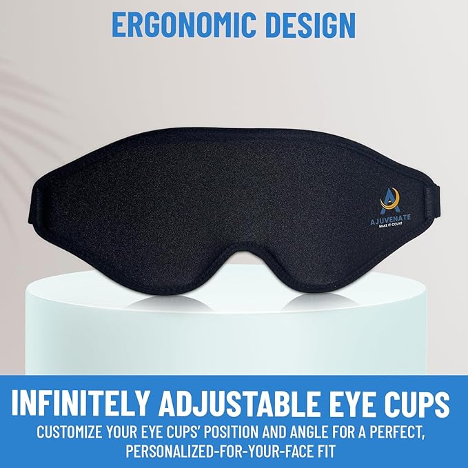 3D Sleep Mask for Men Women | 100% Blackout, Zero Eye Pressure, Breathable Material | Comfortable Night Blindfold for Sleeping, Travel and Meditation (Black)-FemmiqueWomen