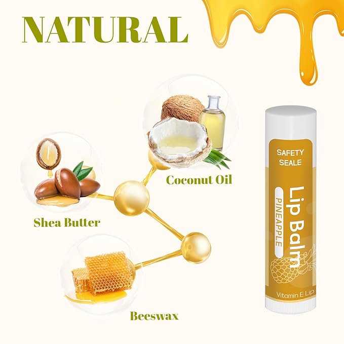 36 Pack Natural Lip Balm Bulk with Vitamin E and Coconut Oil - Moisturizing, Soothing, and Repairing Dry and Chapped Lips - 12 Flavors - Non-GMO-FemmiqueWomen