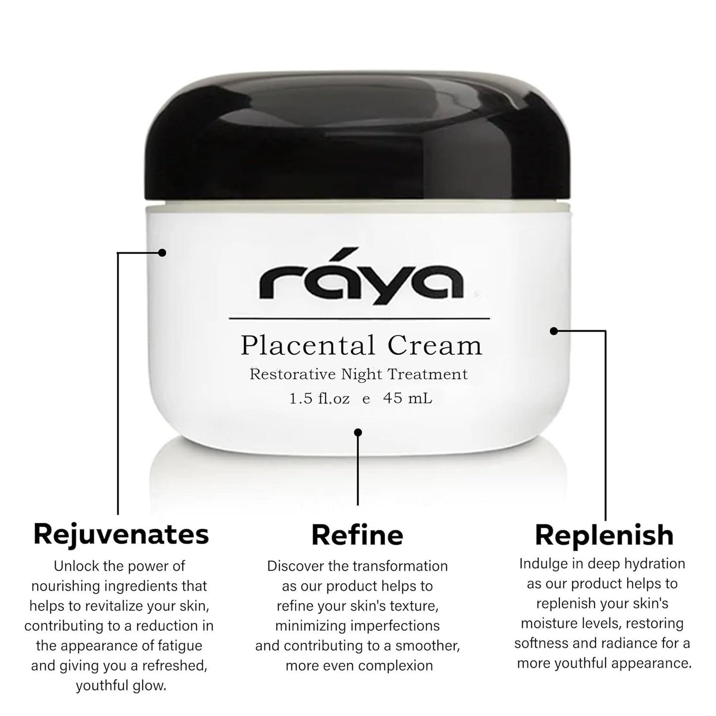 Raya SPA Placental Cream | Restorative Night Cream | Intensive Anti-Aging & Firming Face Moisturizer | Wrinkle Repair Facial Creme for Renewed Tone & Beauty Sleep - Skin Care Essentials-FemmiqueWomen