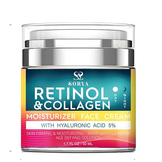 Retinol & Collagen Face Cream – Anti-Aging Moisturizer for Wrinkles & Fine Lines | Hyaluronic Acid & Peptides | Hydrates & Restores Skin Elasticity-FemmiqueWomen