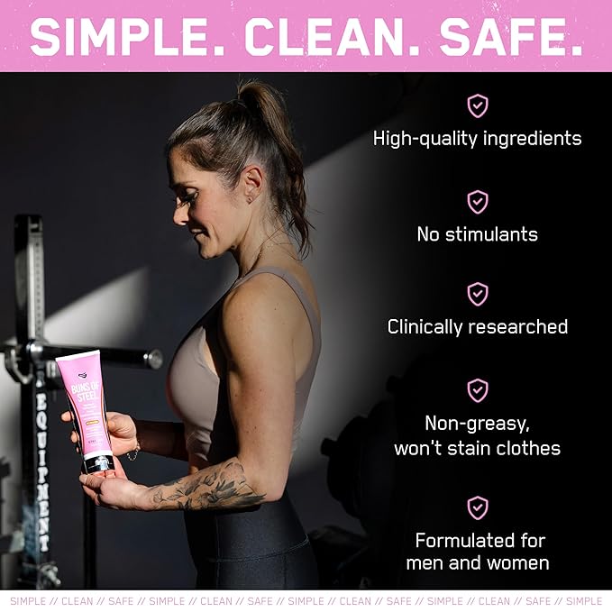 SteelFit Maximum Toning Cellulite Cream, Buns of Steel - Skin Firming & Tightening Body Lotion with Caffeine for Stretch Marks - Anti-Cellulite Remover Treatment for Booty, Thighs, Legs & Glutes-FemmiqueWomen