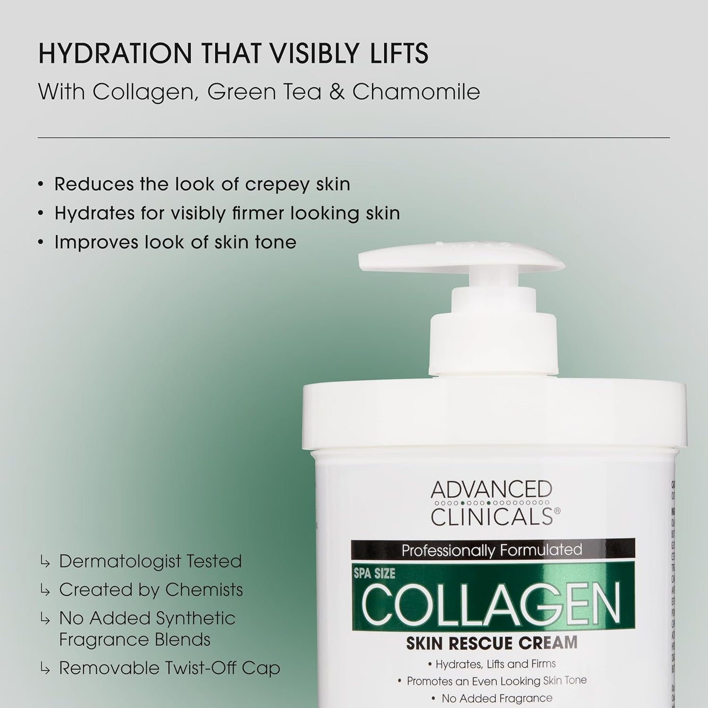 Advanced Clinicals Collagen Cream Body Lotion & Face Moisturizer W/Vitamin E | Skincare Collagen Lotion For Women, Men, Hand, & Neck Improves Look Of Crepe Skin & Uneven Dry Skin, 16Oz + Travel Size-FemmiqueWomen