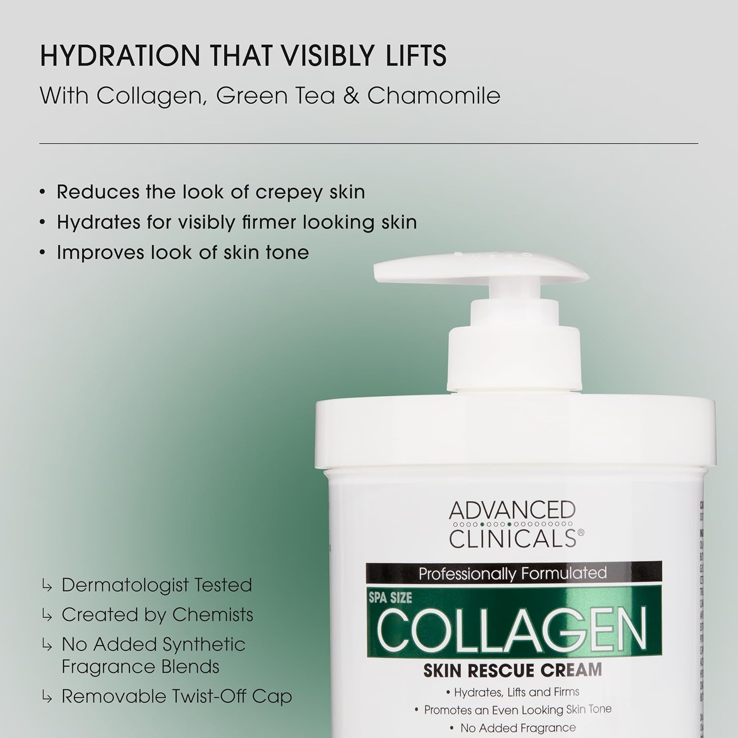 Advanced Clinicals Collagen Cream Body Lotion & Face Moisturizer W/Vitamin E | Skincare Collagen Lotion For Women, Men, Hand, & Neck Improves Look Of Crepe Skin & Uneven Dry Skin, 16Oz + Travel Size-FemmiqueWomen