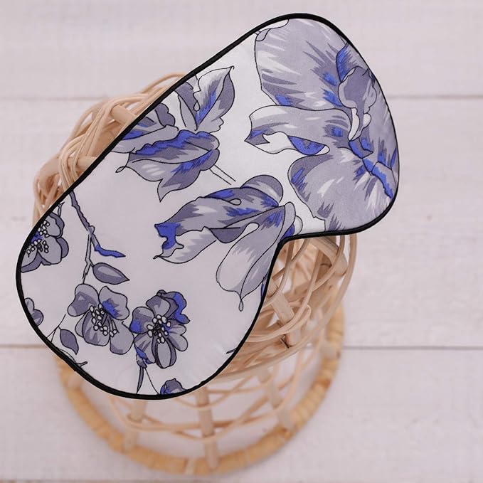 100% Pure Silk Eye Mask Sleep Eye Mask Eye Cover Eyeshade Sleeping Eye Mask Printed Colors (#11)-FemmiqueWomen