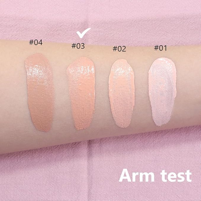 2 Pack Liquid Foundation Cream with Foundation Brush for Face Makeup,Durable Full Coverage Matte Concealer Make Up,Oil Control & Waterproof Base Primer -1 Fl.Oz (#03)-FemmiqueWomen