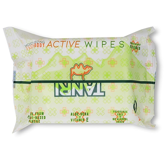 TANRI Primo Explorer Pack; Includes SPF50+ Sunscreen Lotion with Zero White Cast, Active Wipes No-Rinse Body Wipes, Moisturizing SPF15 Pear Lip Balm and an Adjustable Fanny Pack (4-Pack Bundle)-FemmiqueWomen