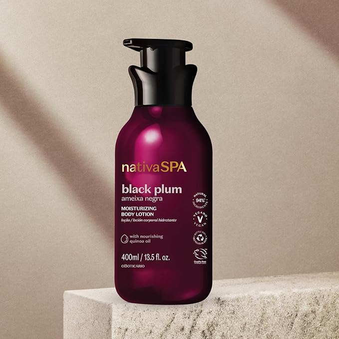Nativa SPA by O Boticário, Black Plum Moisturizing Body Lotion, Long-Lasting Hydration and Lightweight, Fragranced Moisturizer, 13.5 Ounce-FemmiqueWomen