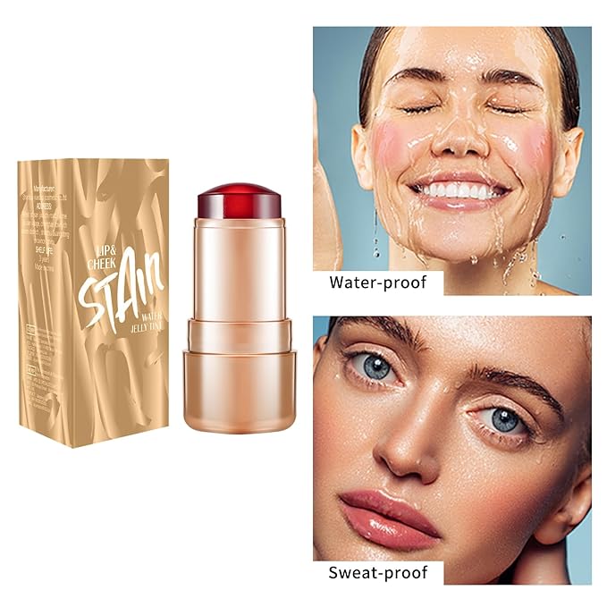 2pcs Jelly Blush Stick, Multi-purpose Lip and Cheek Colour Stick, Jelly Texture Waterproof, Moisturising and Long-lasting, Non-sticky, Create Watercolour Makeup Effect for Women and Girls 2#-FemmiqueWomen