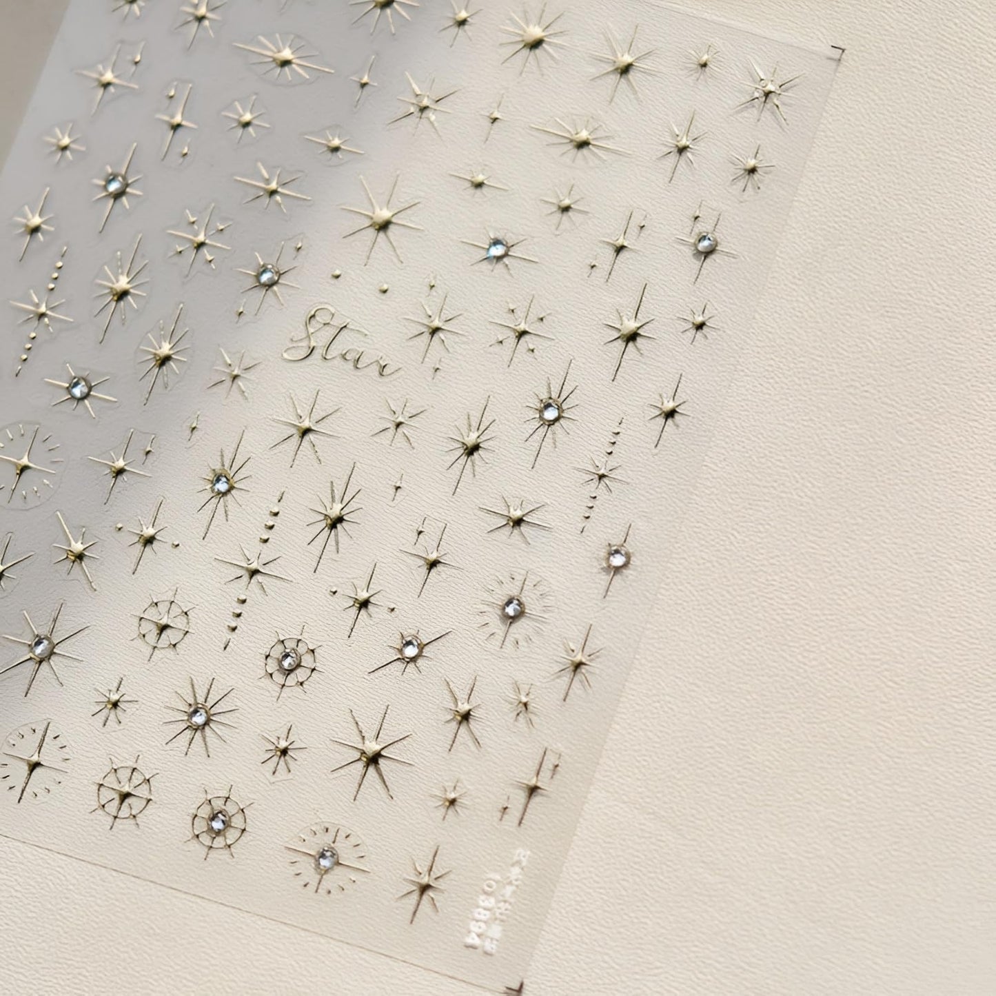 3 Sheets 5D Embossed Star Nail Stickers - Pink Gold White Glitter Shiny Design for DIY Manicure Decoration - Nail Art Supplies for Women-FemmiqueWomen