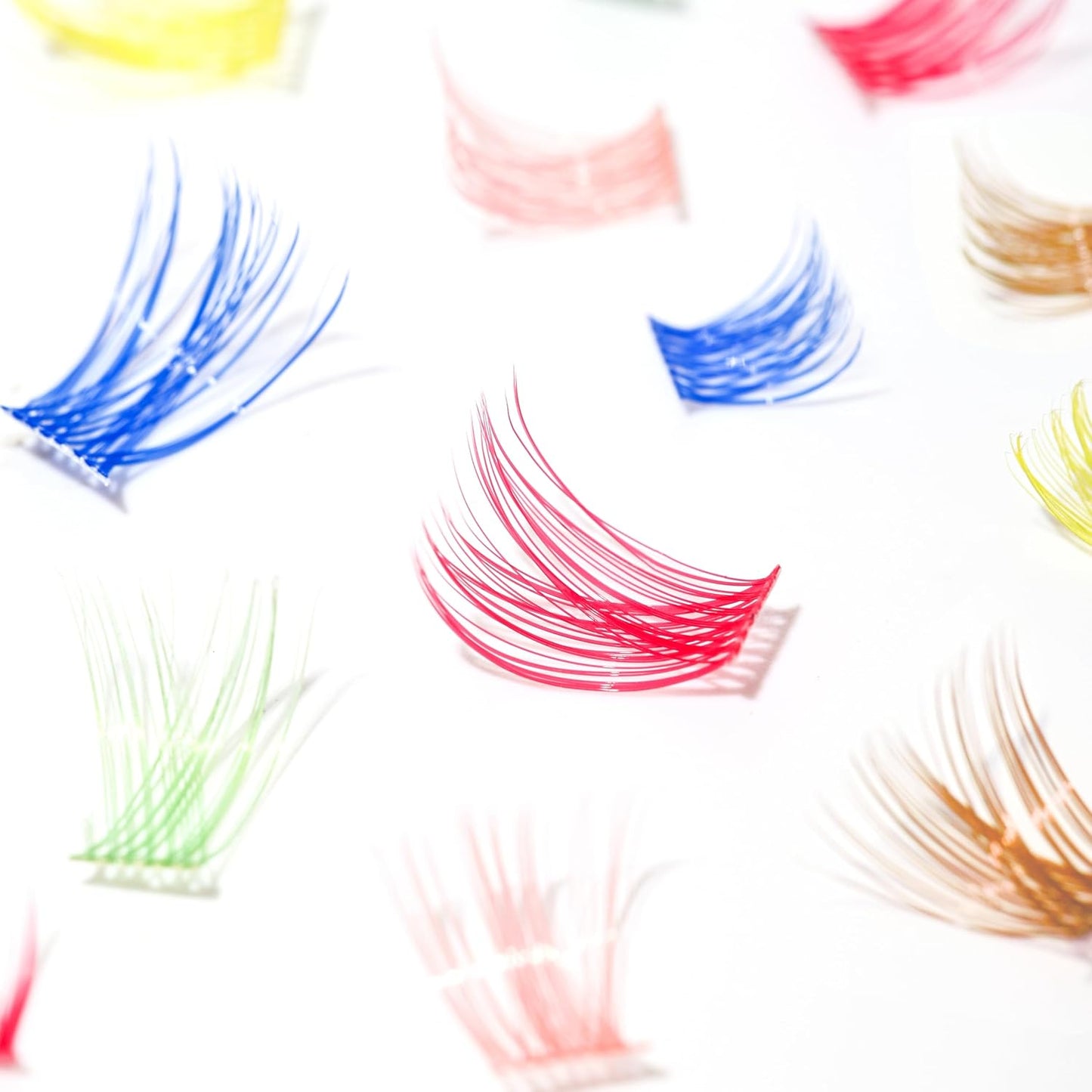 Colored Lash Clusters with Bottom Lashes D Curl 10-18mm Mixed 4 Colors Rainbow DIY Eyelash Extension Colorful Cluster Lashes Pack for Festival Christmas New Year and Cosplay by Yaiseiko-FemmiqueWomen