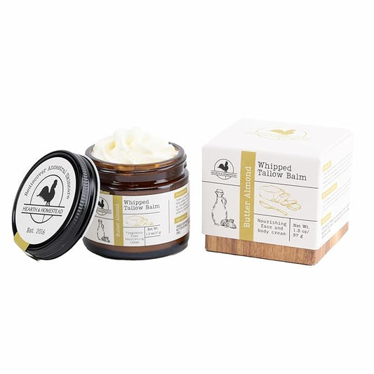 Handmade Whipped Tallow Balm (Butter Almond): Fragrance-Free, No Essential Oils - 1.3 oz-FemmiqueWomen