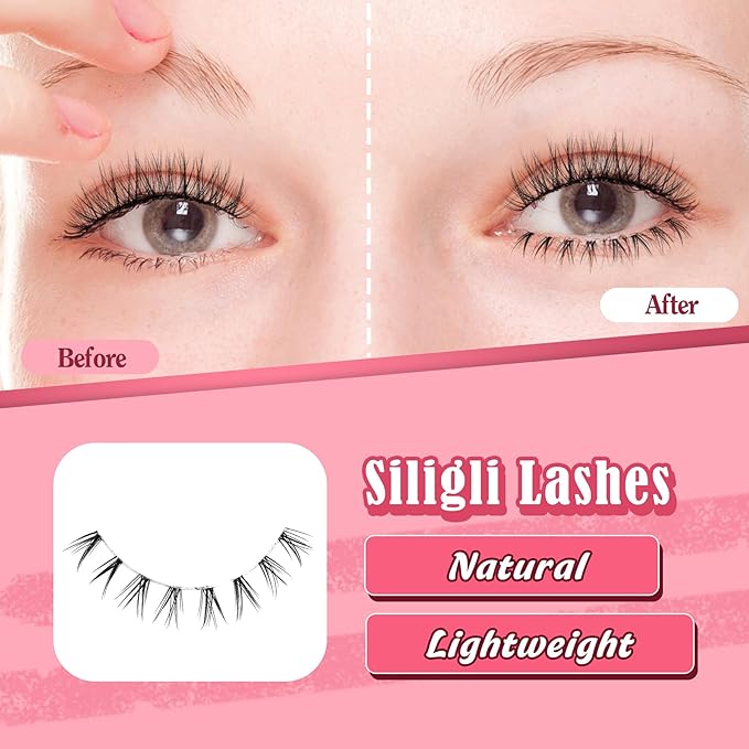 Lashes Natural Bottom Lashes 9mm Lower Strip Lashes Extention False Eyelashes Natural Look Wispy Bottom Eyelashes Fake Lashes Pack 7 Pairs-FemmiqueWomen