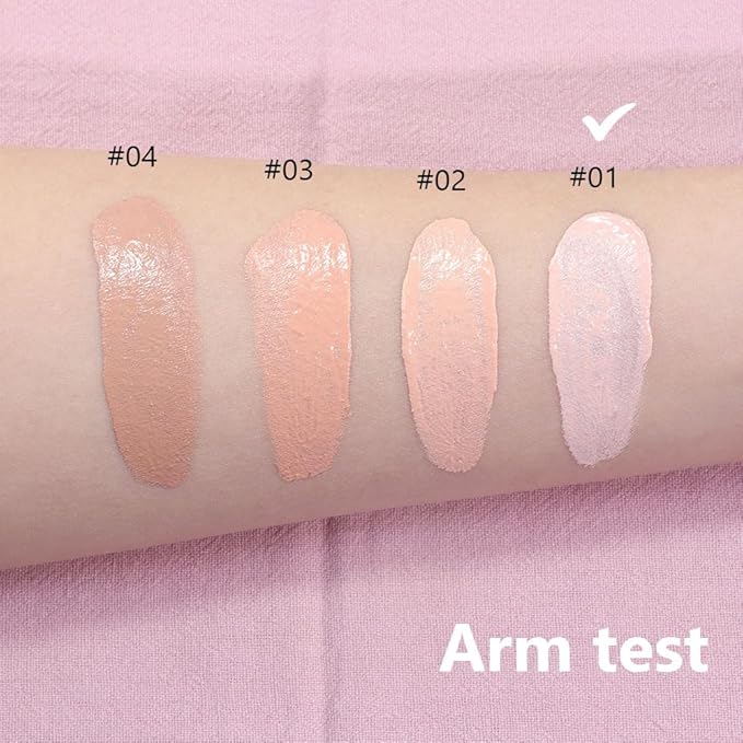 2 Pack Liquid Foundation Cream with Foundation Brush for Face Makeup,Durable Full Coverage Matte Concealer Make Up,Oil Control & Waterproof Base Primer -1 Fl.Oz (#01)-FemmiqueWomen