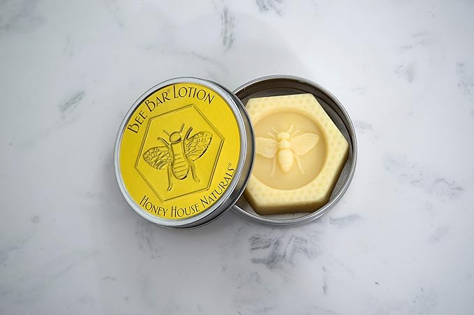 Bee Bar Honey House Naturals Duo – Vanilla - Small 6 Ounce and Large 2 Ounce– All Natural Ultra Moisturizing Lotion Bar Infused with Essential Oils and Butters – Made in USA-FemmiqueWomen