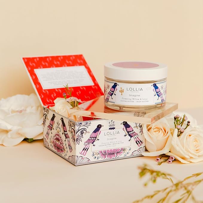 LOLLIA Imagine Body Butter, 5.5 oz. - Flowering Willow & Lotus Fragrance - Shea Butter & Cocoa Butter, Body Lotion for Women, Hydrating & Smooth Body Moisturizer-FemmiqueWomen