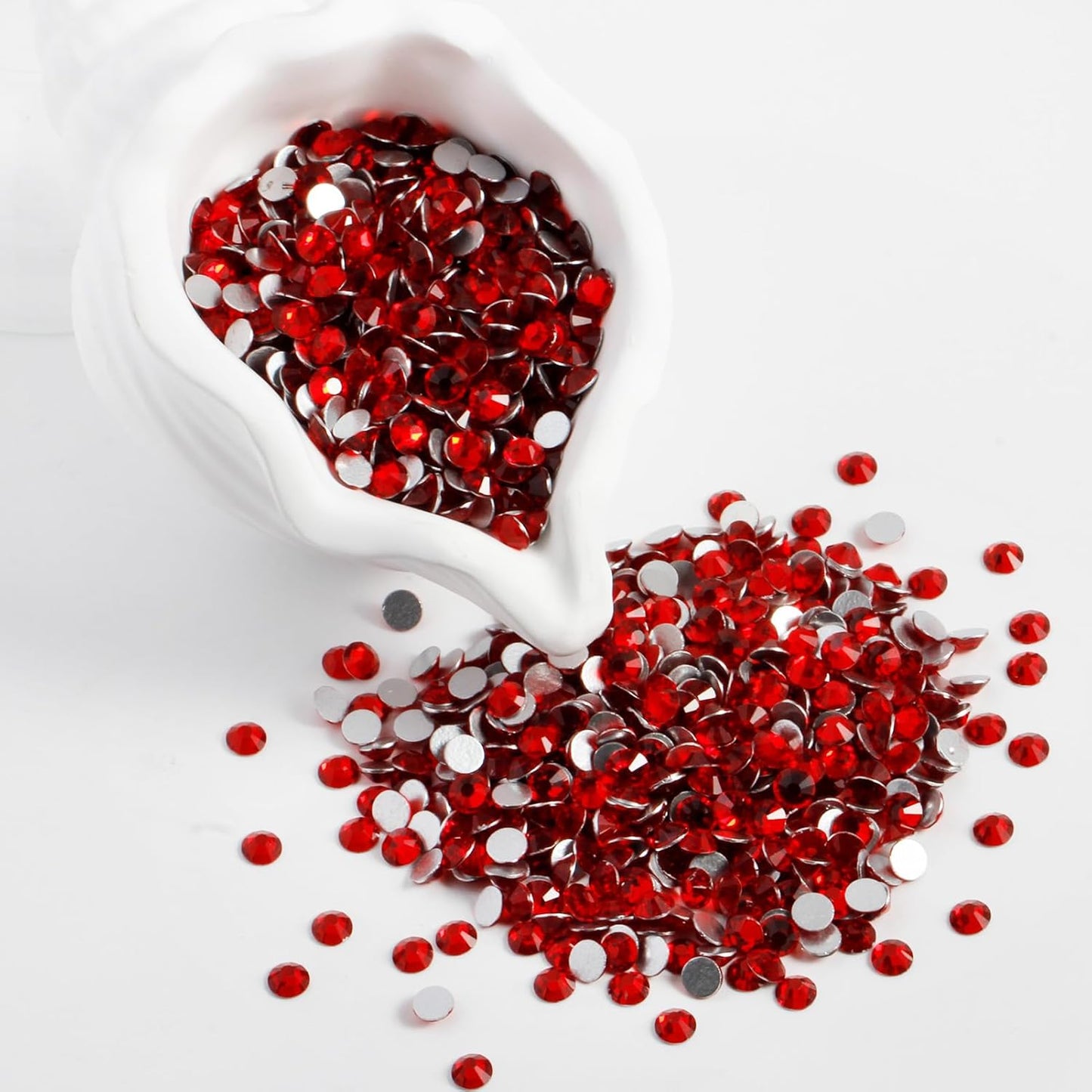 2000PCS SS16 Flatback Rhinestones | 12-Facet Diamond-Cut Glass Gems for Nail Art, Clothing, DIY Crafts |Glue-On Decoration Stones with Silver Backing(Light Siam)-FemmiqueWomen