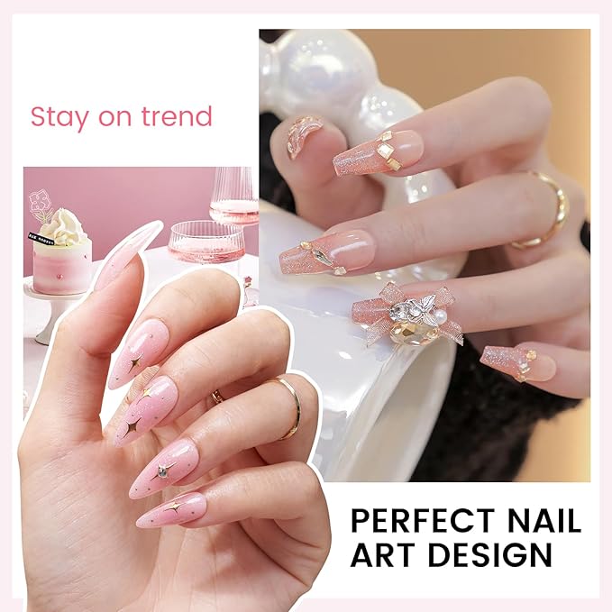 Jelly Gel Nail Polish Kit with U V Light, Hema-Free Milky Nude Sheer White Pink Gliter Gel Polish Set with Base & Top Coat Chrome Nail Powder, 4 Colors Mini Salon Nail Art Starter Gift for Women Girl-FemmiqueWomen