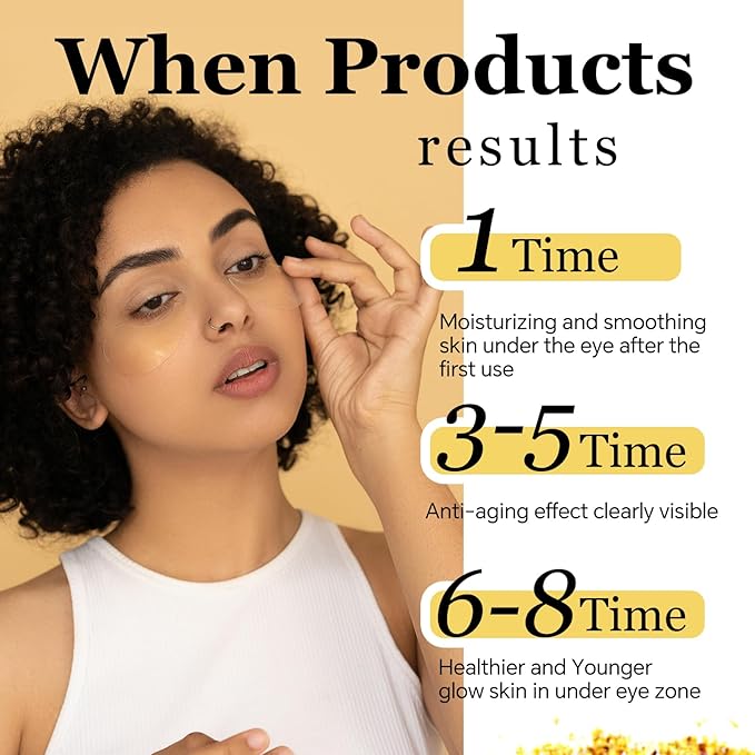 24k Gold Eye Treatment Maks 60PCS Under Eye Patch Cooling Under Eye Pads for Brightening Repairing and Refreshing Your Skin Under Eye Mask, Beauty Skin Care(gold)-FemmiqueWomen