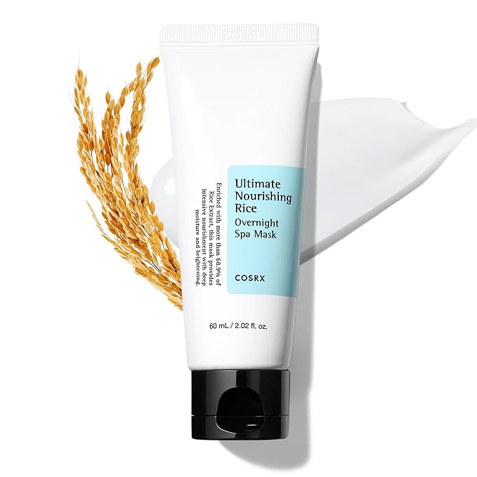 COSRX Ultimate Nourishing Rice Overnight Spa Mask, 60ml / 2.02 fl.oz | Rice Extract 68% and Niacinamide 2%, Korean Skin Care, Animal Testing Free, Paraben Free-FemmiqueWomen