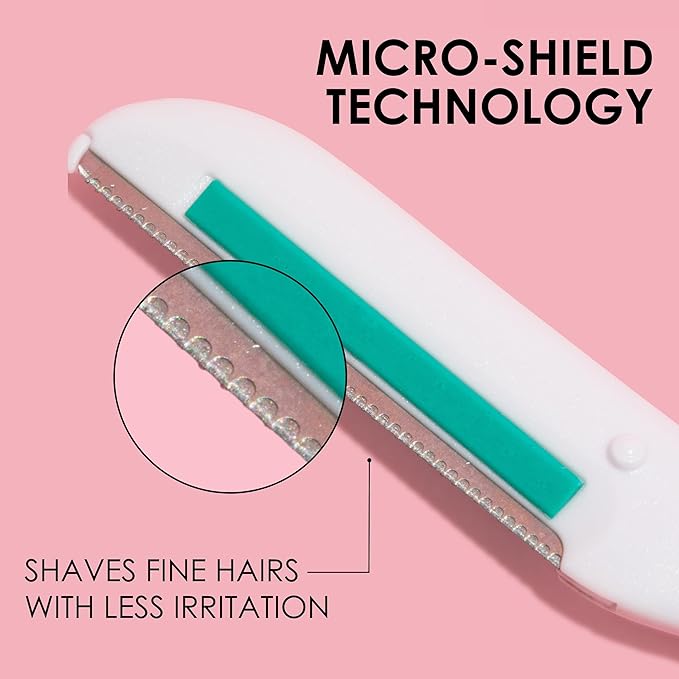 JAPONESQUE Dermaplaner with Soothing Aloe Comfort Strip - Skin Tool with Ultra Precision Blade for Facial Hair Removal and Exfoliation, 3pk.-FemmiqueWomen