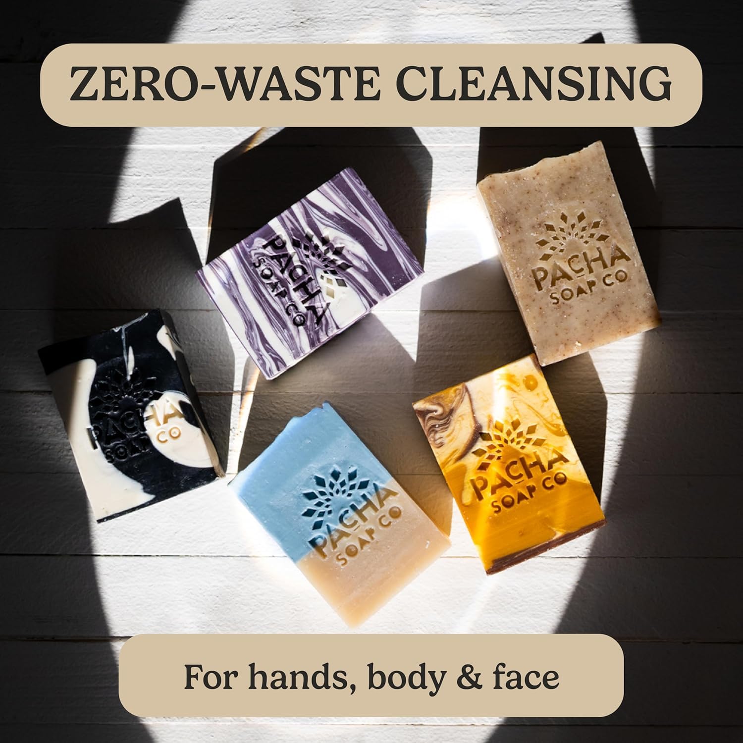 Pacha Soap Co. Bar Soap - Premium, Handcrafted, Hydrating, Natural Face Wash, Hand Cleanser, Body Wash, Soothing Essential Oils (Almond Goat's Milk, 5-Pack, 4 oz ea)-FemmiqueWomen