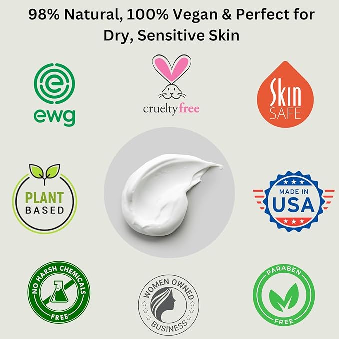 RaGaNaturals Natural Unscented Body Lotion for Dry, Sensitive Skin with Shea Butter, Avocado Oil & Vitamin E - Moisturizing, Fragrance Free Hand Lotion With Organic Essence -For Women, Men, Kids-16 Oz-FemmiqueWomen