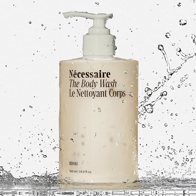 Nécessaire The Body Wash Hinoki. Natural Body Wash for Women & Men, Softening Shower Gel with Gentle Exfoliating Acids AHA/BHA/PHA. Gel Cleanse,16.9 fl oz-FemmiqueWomen
