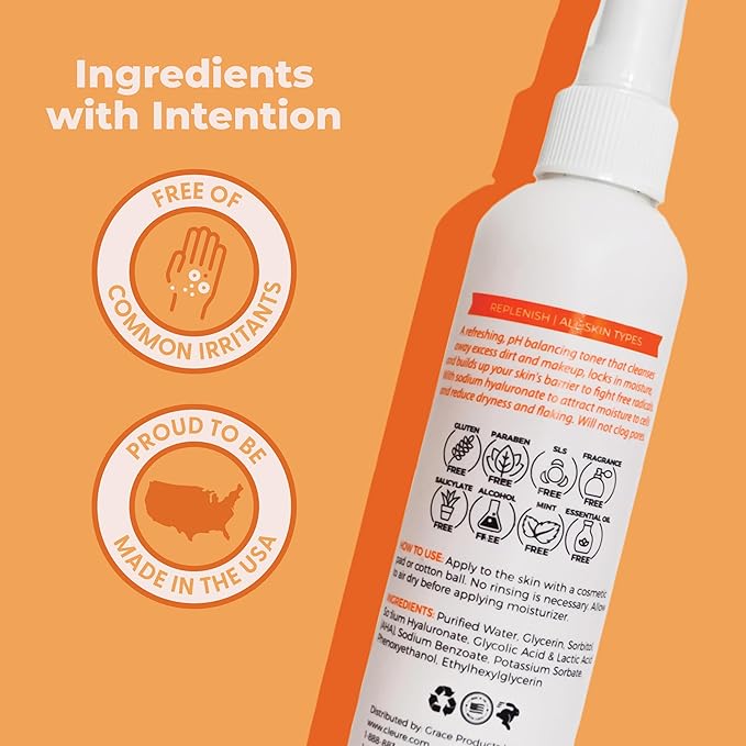 Cleure Alcohol Free Toner for Sensitive Skin - Balancing pH Toner for Face - Paraben, Salicylate, & Fragrance Free (8 oz, Pack of 1)-FemmiqueWomen